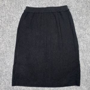 Adolfo Skirt Womens Size M Black Knit Pencil Lambs Wool Academia